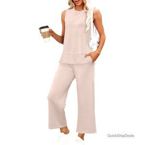 Women's 2-Piece Tracksuit Loose Wide Leg Lounge Set Comfy S-3XL